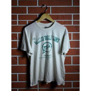 '47 Miami Dolphins Go Fins 1972 Graphic T Shirt Men's Large Cream